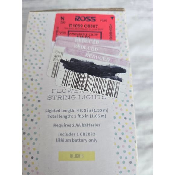 LED Daisy Flower String Lights 10-Count Battery Operated NIB - Picture 5 of 5